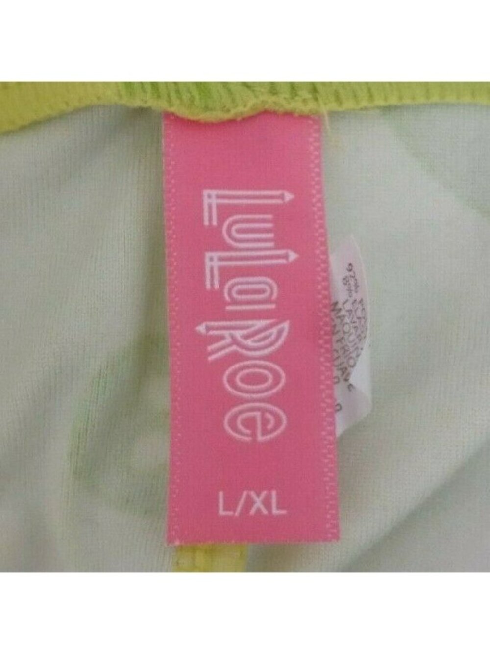 New LuLaRoe Leggings Lime Green With Ghosts Design Kids Size L/XL - Picture 6 of 6